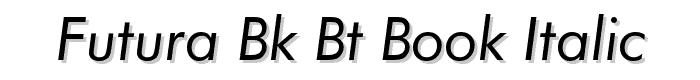 Futura Bk BT Book Italic font